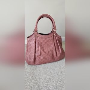 Gucci Sukey GG pink leather medium satchel bag